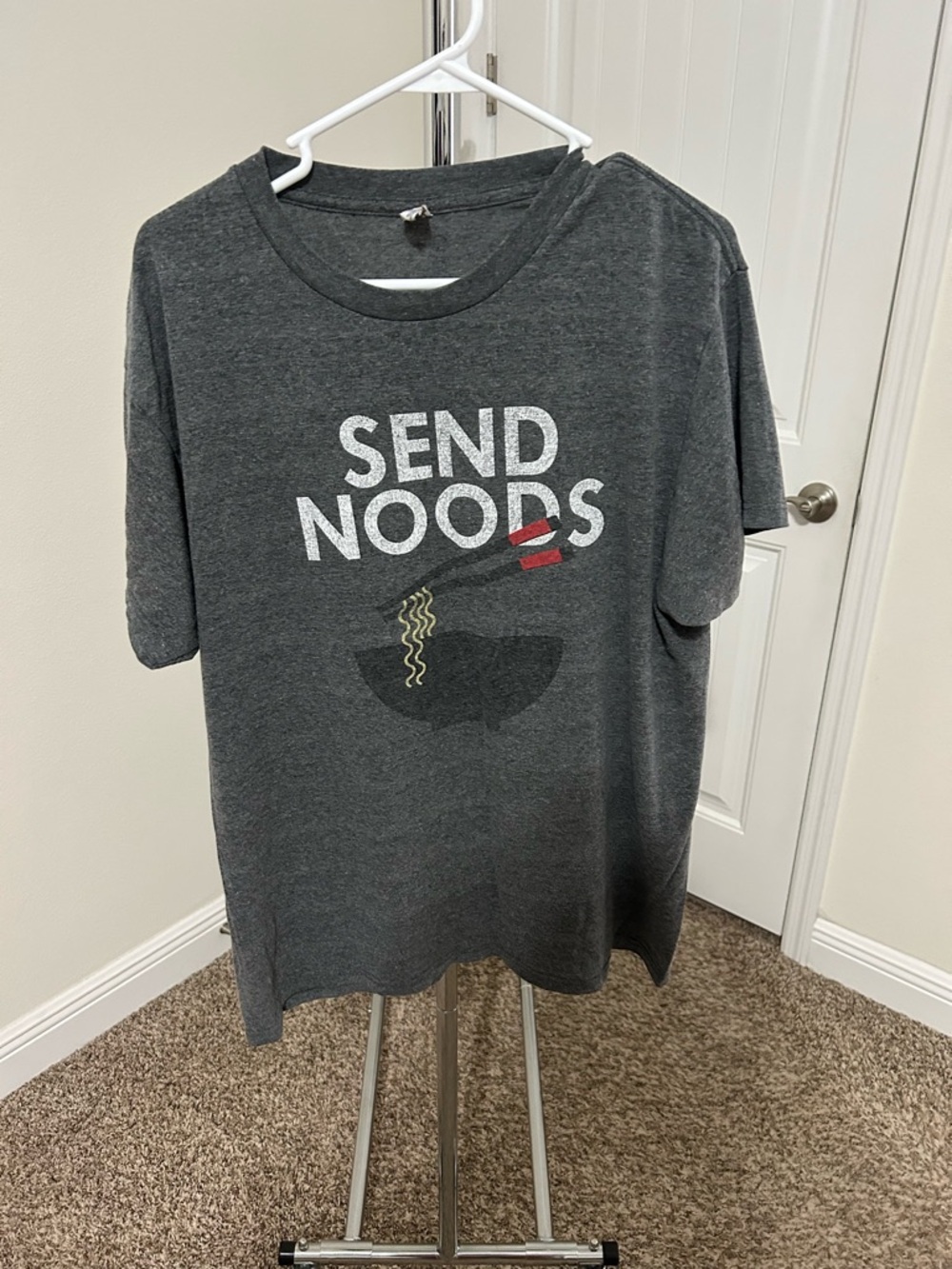Graphic 'Send Noods' Dark Gray Tee